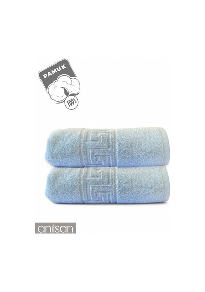 2'li Sarı Greek Banyo Havlusu - 70x140 Cm, 490 Gr, %100pamuk, Spa Ve Otel Havlusu Mavi