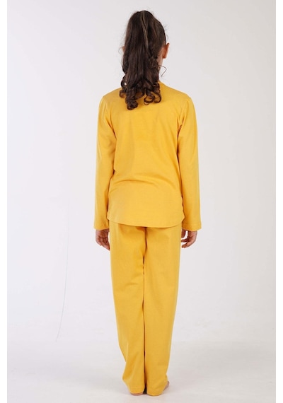 Kız Çocuk Uzun Kol Sarı Pijama Takımı C3t0n7o122 001