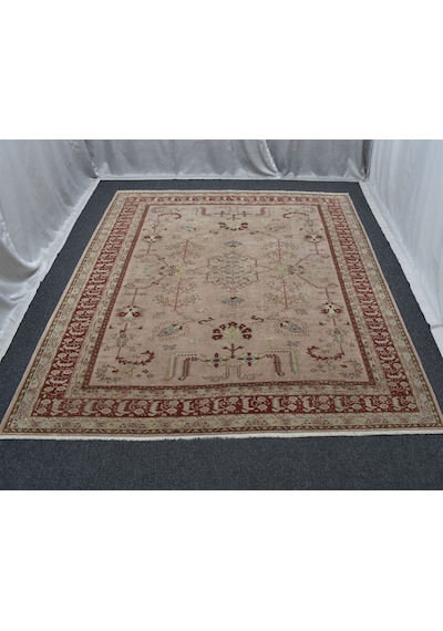 Zehra Abla Halı Vintage El Dokuma 6m2 Eskitme Pastel Kula İzmir Yün Salon Halısı 5715 Renkli