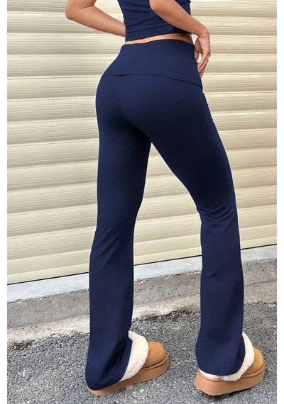 Genius Store Kadın Pantolon Pamuklu Likralı Süprem Esnek İspanyol Paça Spor Ve Günlük Pantolon Süprem-pantolon Lacivert