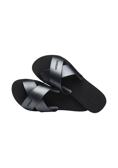 Aqua Metallic Siyah Kadın Terlik-6568 Siyah