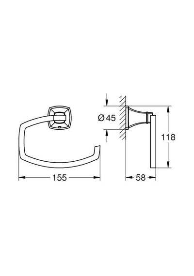 Grohe Grandera Tuvalet Kağıtlığı - 40908000 Gümüş