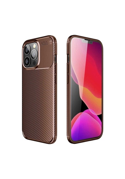 Apple Uyumlu iPhone 13 Pro Kılıf Zore Negro Silikon Kapak Kahverengi