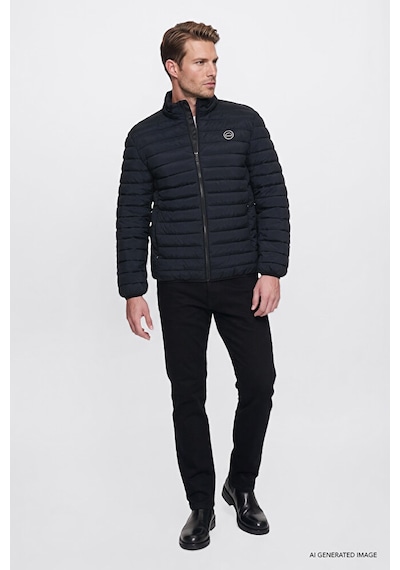 Wrangler Regular Fit Normal Kesim Dik Yaka Cepli Şişme Mont Siyah