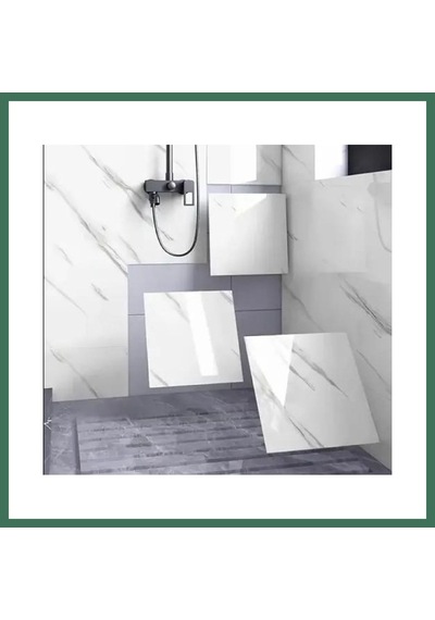 En-cag Yapışkanlı Beyaz Mermer Desenli Sticker 30x30 Cm Bss