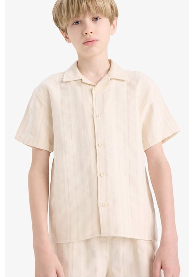 DeFacto Erkek Çocuk Oversize Geniş Kalıp Polo Yaka Kısa Kollu Gömlek E5831A825HSBG33 DeFacto Erkek Çocuk Oversize Geniş Kalıp Polo Yaka Kısa Kollu Gömlek E5831A825HSBG33
