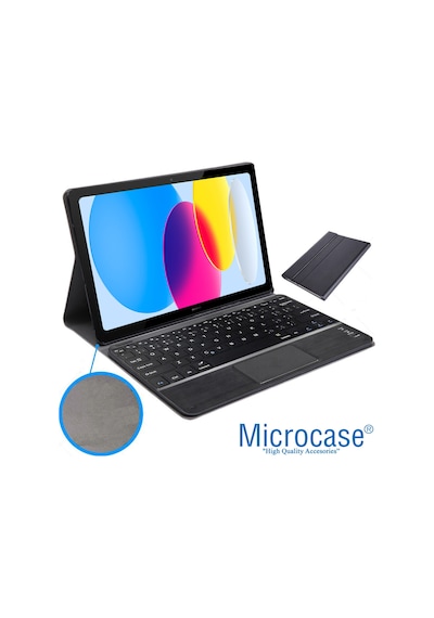 Apple Uyumlu iPad 10.9 2022 10.Gen Bluetooth Touchpad Klavye+Mouse+Kılıf BKK7