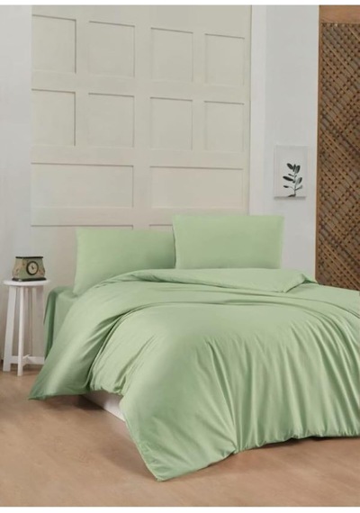 Tr Çift Kişilik% 100 Pamuk Nevresim Takımı Lıght Green Açık Yeşil 200 X 220 Genel