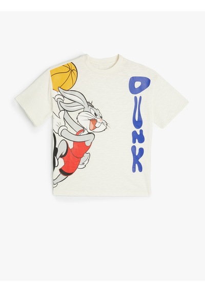 Koton Bugs Bunny Tişört Lisanslı Kısa Kollu Bisiklet Yaka Pamuklu Beyaz 4skb10518tk Beyaz