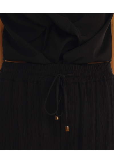 Yargıcı Beli Bağlama Detaylı Pantolon 25ykpn3070x 001 Siyah