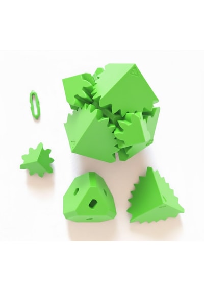 Mekanik Dişli Çarklı Zeka Küpü Hareketli Puzzle Yapı Bloğu - Eğitici Zeka Küpü Stres Oyuncağı-yeşil