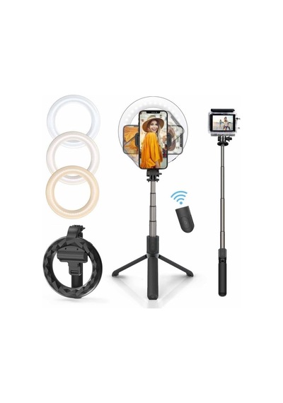 Ayrex 10 İnç Ring Light 2 Metre Tripod Bluetooth 5.2 Kumandalı Np-l14