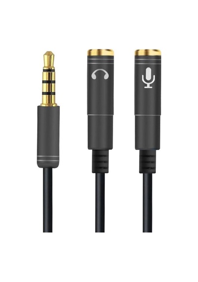1 Erkek 2 Dişi 3.5 Mm Kulaklık Ve Mikrofon Ayırıcı Çoklayıcı Aux Kablo 5468 Standart