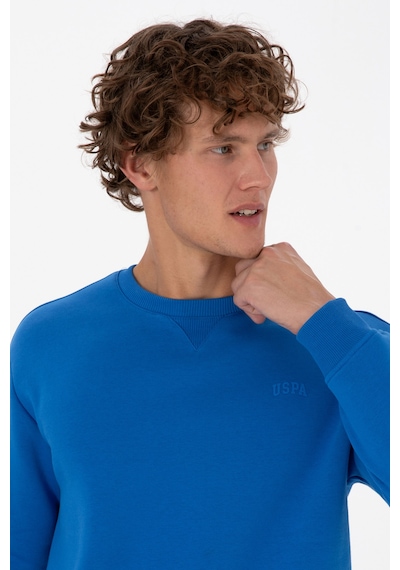 U.S. Polo Assn. Erkek Comfort Fit Bisiklet Yaka Şardonlu Saks Basic Sweatshirt 50313757-VR032