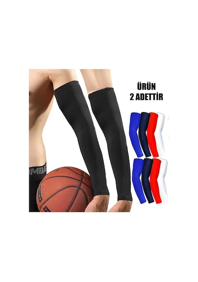 Basketbol Kolluğu, Likralı Sporcu Kolluğu, 2 Adet, Siyah, L Beden Altın - Siyah