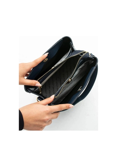 Just Polo Kadın Monogram Baskılı El Ve Omuz Çantası Ebat 25 X 25 Siyah