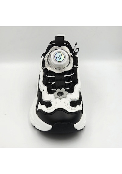 Lescon Jelly Siyah Beyaz Makara Bağcıklı Kız Çocuk Sneaker Spor Ayakkabı