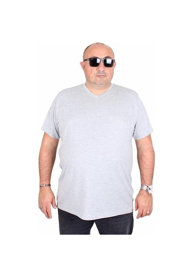 Starbattal Erkek Büyük Beden Likralı Basic V Yaka Tişört 11170 Grı Melanj Gri Melanj Starbattal Erkek Büyük Beden Likralı Basic V Yaka Tişört 11170 Grı Melanj Gri Melanj