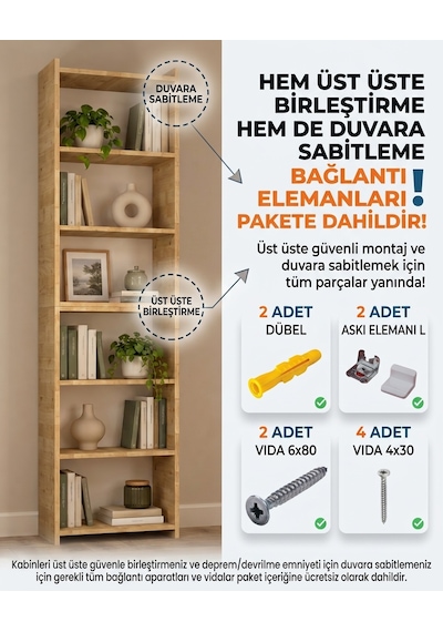 Marsel Kitaplık Çok Amaçlı Dekoratif Raflı Kitaplık Modüler Kitaplık Beyaz