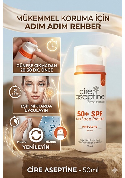 Günes Koruyucu Anti -acne Yüz Kremi Spf 50+ Sun Face Protect 50 Ml