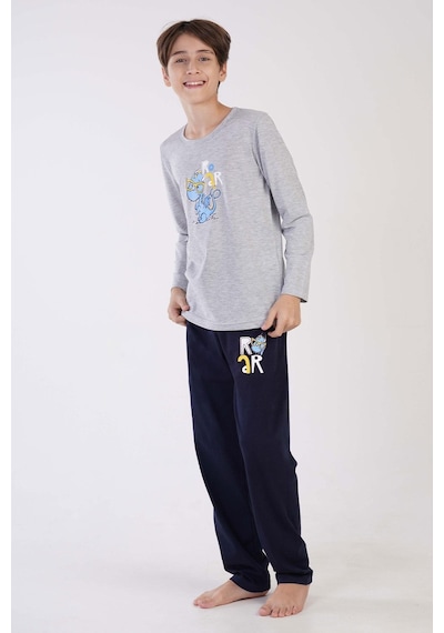 Vienetta Erkek Çocuk Uzun Kol Gri Pijama Takımı C3t0n7o120 001
