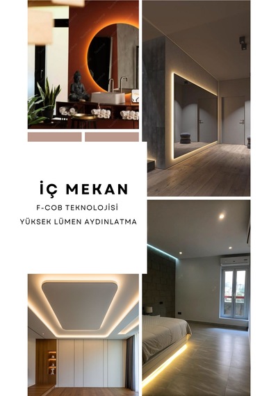 Ankara Teknik Sensörlü Günışığı F- Cob Neon Led / Yüksek Lümen/ Dolap Alcıpan Tavan Led 2 Metre