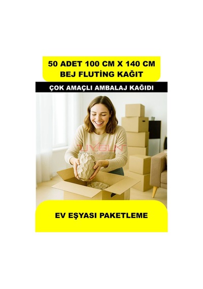 50 Adet 100cm X 140cm 100 Gr. Fluting Bej Ambalaj Kağıdı, Çeyiz Ev Eşyası Hediye Ürün Paketleme, Çocuk Etkinlikleri