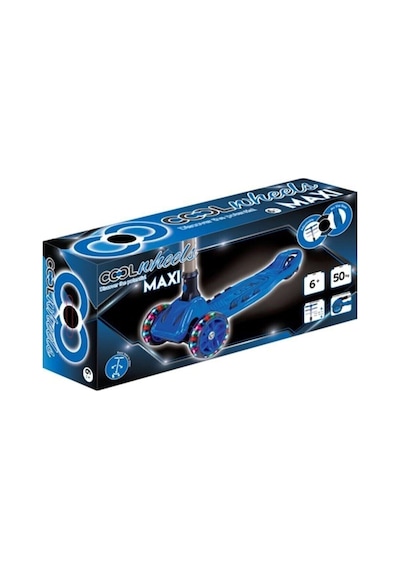Mavi Cool Wheels Maxi Led Işıklı 3 Tekerlekli Yükseklik Ayarlı Scooter 50kg Mavi