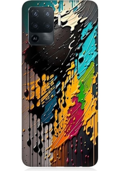 Oppo Reno 5 Lite Uyumlu Tuvaldeki Pastel Boyalar Desenli Silikon Kılıf