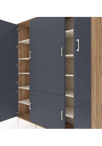 Hyperion Gardrop 10 Raflı 8 Kapaklı 176x44x221 Çam-antrasit/aytaşı Antrasit/aytaşı Hyperion Gardrop 10 Raflı 8 Kapaklı 176x44x221 Çam-antrasit/aytaşı Antrasit/aytaşı