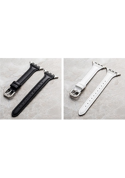 Watch 38mm Uyumlu Krd-28 Deri Zore Kordon-beyaz
