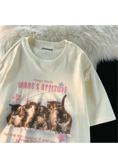 Tarzsokak Ekru Wang's Attitude Kittens Unisex Beyaz