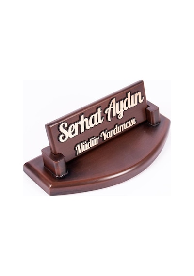 Kabartma Yazılı Masa İsimlik Ahşap Masa İsimliği