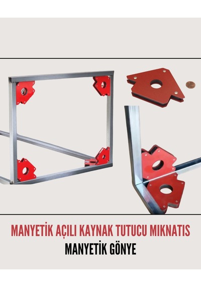4 Adet Mıknatıslı Manyetik Gönye Kaynak Tutucu 50 Lbs Orta Boy Mıknatıs Set