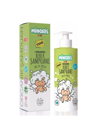 Minoris Baby Organik Bebek Saç ve Vücut Şampuanı 400 ML