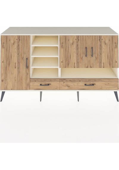 Kronos Konsol 8 Raflı 2 Çekmeceli 3 Kapaklı 176x59x99 Aytaşı-çam Aytaşı-çam