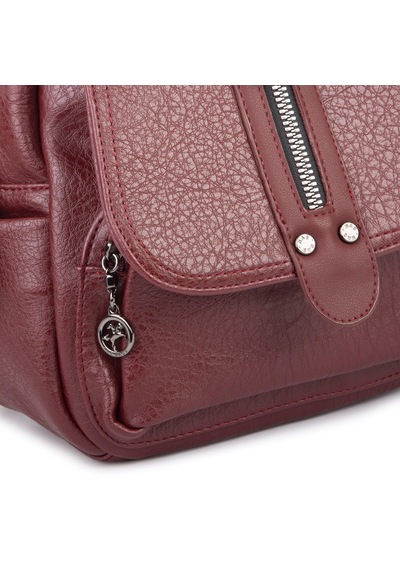 Nas Bag Kadın Sırt Çantası Ve Omuz Çantası Dönüştürülebilir Tasarımlı Ürün Bordo Victoria