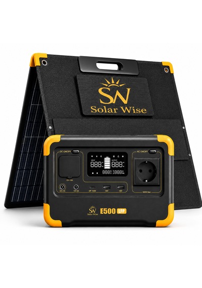 Solar Wise E500 Maxpack 600w 576wh Taşınabilir Güç İstasyonu + 100w Katlanabilir Güneş Paneli Lifepo4 Ups Wifi Bluetooth