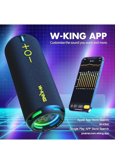 W-kıng Bluetooth Hoparlörler - Ip67 Su Geçirmez Dış Mekan Taşınabilir Kablosuz Hoparlör, 40w Hd 360 Işıklı Stereo Surround Ses, Özel Eq Ve Derin Bas/v5.3/dsp/24h/tf/aux, Toz Geçirmez, Duş, Kamp İçin