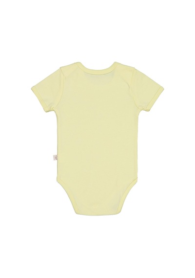 Civil Baby Düz Renkli Kısa Kol 3-9 Ay Çıtçıtlı Badi - Sarı 3-6 Ay Sarı