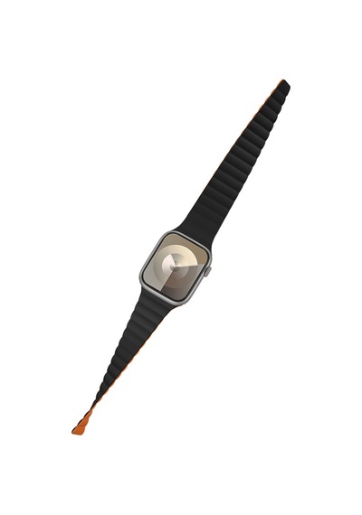 Watch 40mm Benks Magnetik Tak Çıkar Silikon Strap Kayış Siyah - Turuncu
