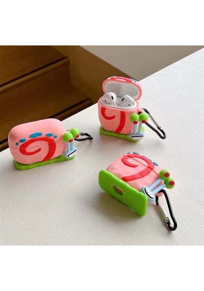 Fadex Apple Airpods Uyumlu 4 Ve 5.nesil Sponge Bob Salyangoz Gary Figürlü Kulaklık Kılıfı Çok Renkli