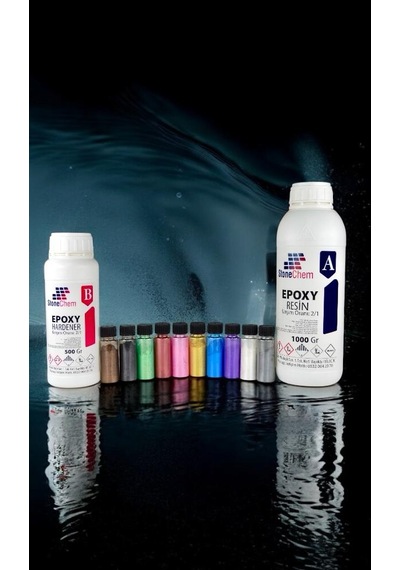 Epoxy Ultra Şeffaf 1,5 Kg Epoxy Sedefli Pigment 10 Renk 20 ML