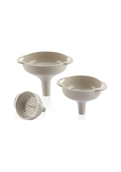 3 Lü Huni Seti Süzgeçli Huni Seti Yağ Hunisi Bpa İçermez L-00874 Qlux Huni Seti Bej Diğer