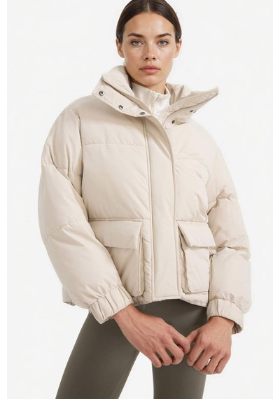 Defacto Su Geçirmez Oversize Fit Çıtçıtlı Şişme Bej Kadın Mont E9266ax/bg779 Bej