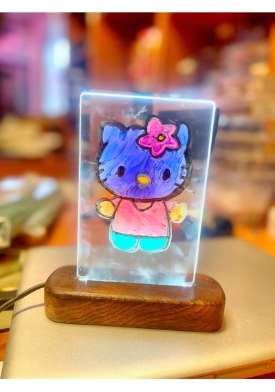 Hediyelik Dekoratif Mesaj Panosu Led Işıklı Yazı Tahtası Usb Ahşap