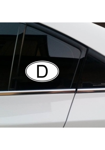 D Deutschland Almanya Oval Oto Sticker 2 Adet Beyaz3639