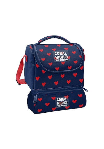 Coral High Beslenme Çantası Ve Üç Gözlü Kalemlik Seti - Lacivert Kırmızı Kalp Desenli Kız Çocuk 37129 Lacivert - Kırmızı Coral High Beslenme Çantası Ve Üç Gözlü Kalemlik Seti - Lacivert Kırmızı Kalp Desenli Kız Çocuk 37129 Lacivert - Kırmızı