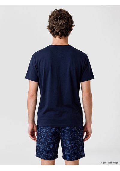LC Waikiki Lc Waıkıkı Lacivert Slim Fit Modal Kumaş Tişört /02