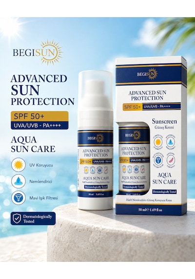 Güneş Kremi Su Bazlı Spf50+ Pa++++ Aqua Sun Care Leke Karşıtı Ton Eşitleyici 50 Ml